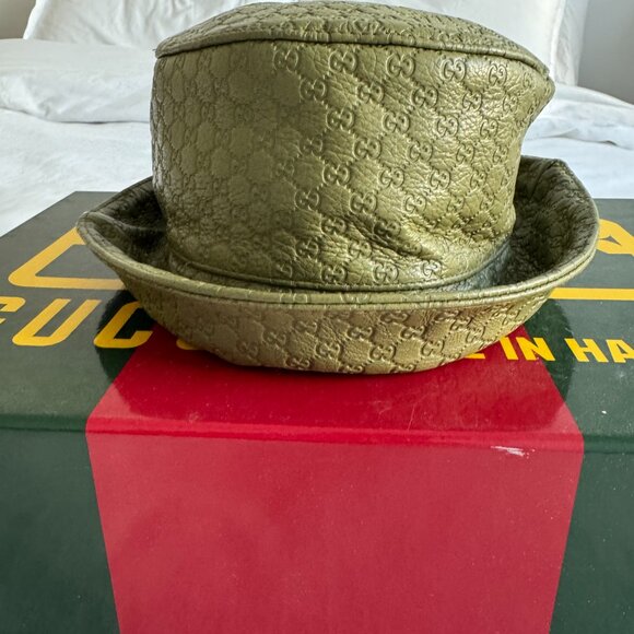GUCCI DAPPER DAN LEATHER BUCKET HAT - Picture 6 of 8